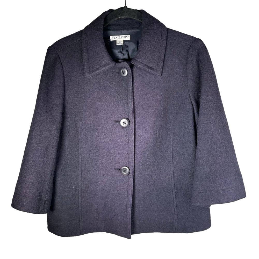 Pendleton Wool Coat Blue Size Medium - image 5
